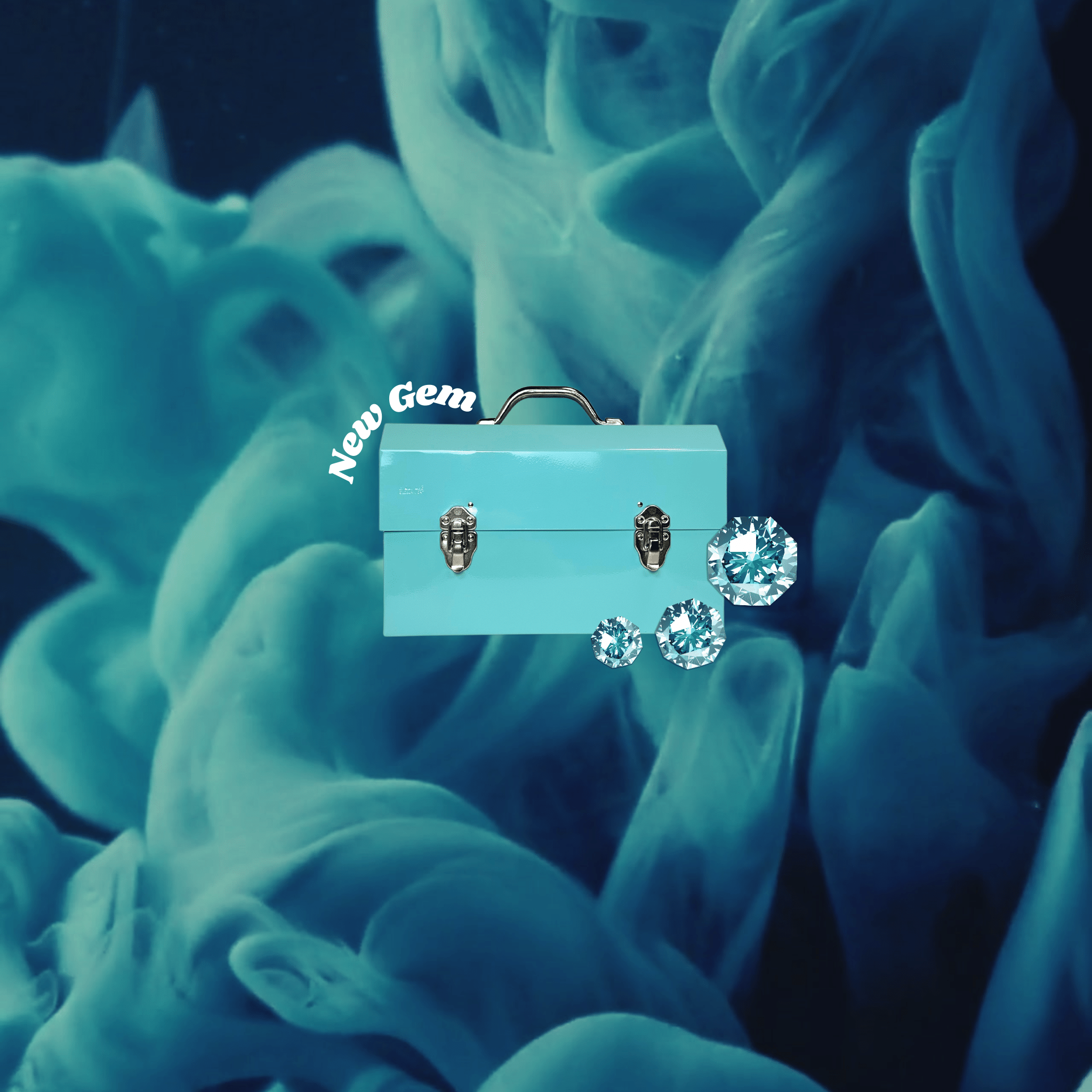 L. May miners aluminum lunchbox powder coated in colour teal for the gem collection representing the aquamarine gem