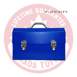 L. May the aluminum lunchbox in size The Super Classic colour hammered blue