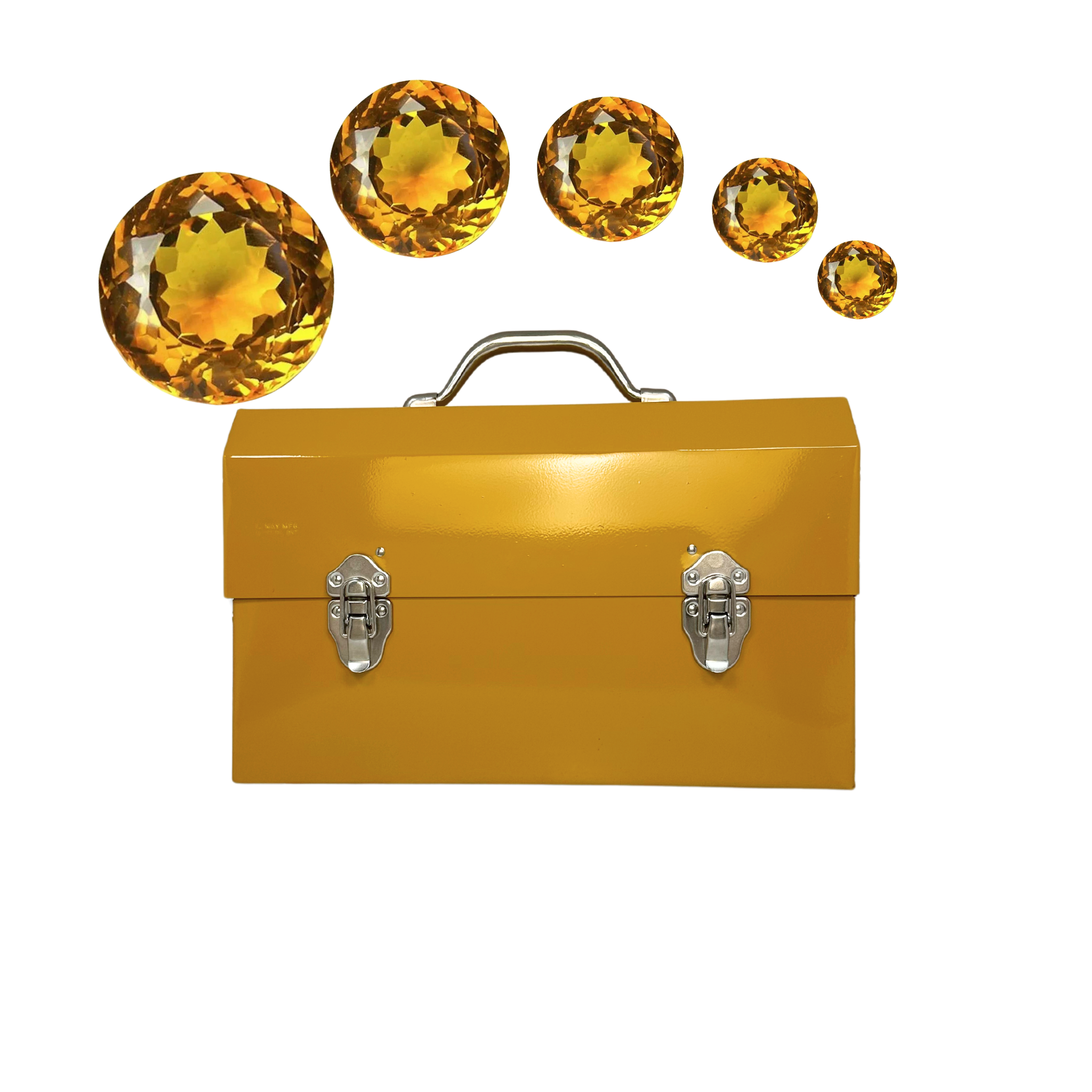L. May aluminum lunchbox powder coated in yellow for the gemstone citrine collection